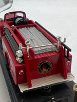 MTH New York Central Tinplate flatcar with fire truck O SCALE Like New No Box
