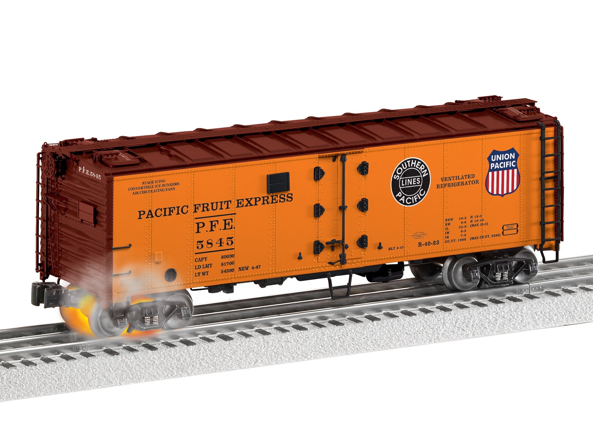 Wagon PIKO G 38805 - 40' Steel Reefer Pacific Fruit Express - Échelle G