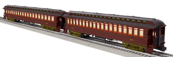 Lionel 2427360 PENNSYLVANIA PRR SEMI-VESTIBULE WOOD COACH 2-PACK O SCALE limited NEW