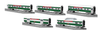 Lionel 2427880 Christmas Coach, 2427890 Christmas Coach 2427900 Christmas Observation 2427910 Christmas Baggage Car AND 2427920 Christmas Vista Dome Car Limited O Scale NEW