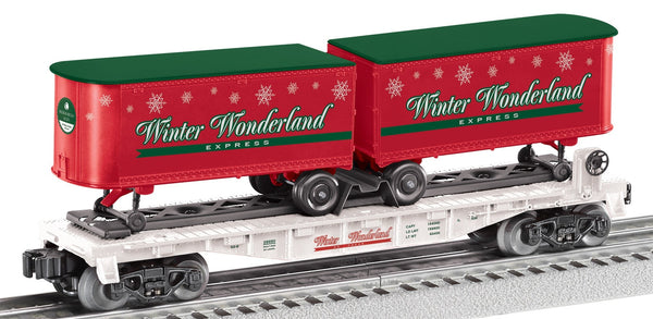 Lionel 2528680 Winter Wonderland Flatcar with Piggyback Trailers limited O SCALE NEW