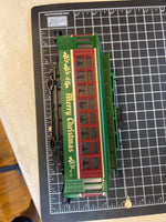 MTH Green Christmas Trolley O SCALE Used Excellent No Box