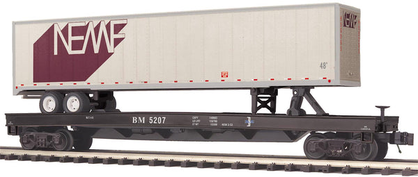 MTH Premier 20-95701 Boston & Maine Flat Car w/ 48 Trailer #5211 limited O SCALE NEW