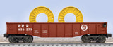 Lionel 6-26379 Pennsylvania PRR O27 Gondola w/Cable Reels O SCALE Like New