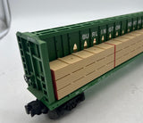 Lionel 6-16371 Burlington Northern I beam flatcar w lumber load O SCALE Used No Box