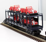 MTH Railking 30-76309 Wabash Auto Carrier Flat Car w/(4) '37 V8 Convertibles O SCALE Like New