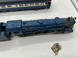 Rivarossi RR1256-6911 Central New Jersey CNJ Blue Comet 4-6-2 Heavy Pacific Engine & Pack B 4 Passenger Car Set HO SCALE Used Excellent Damaged Box