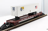 MTH 20-98117 Sante-Fe Flat Car W/40' Trailer O SCALE Like New