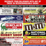 Menards 275-9029 Lighted Billboard w/ 26 Interchangeable signs O SCALE NEW
