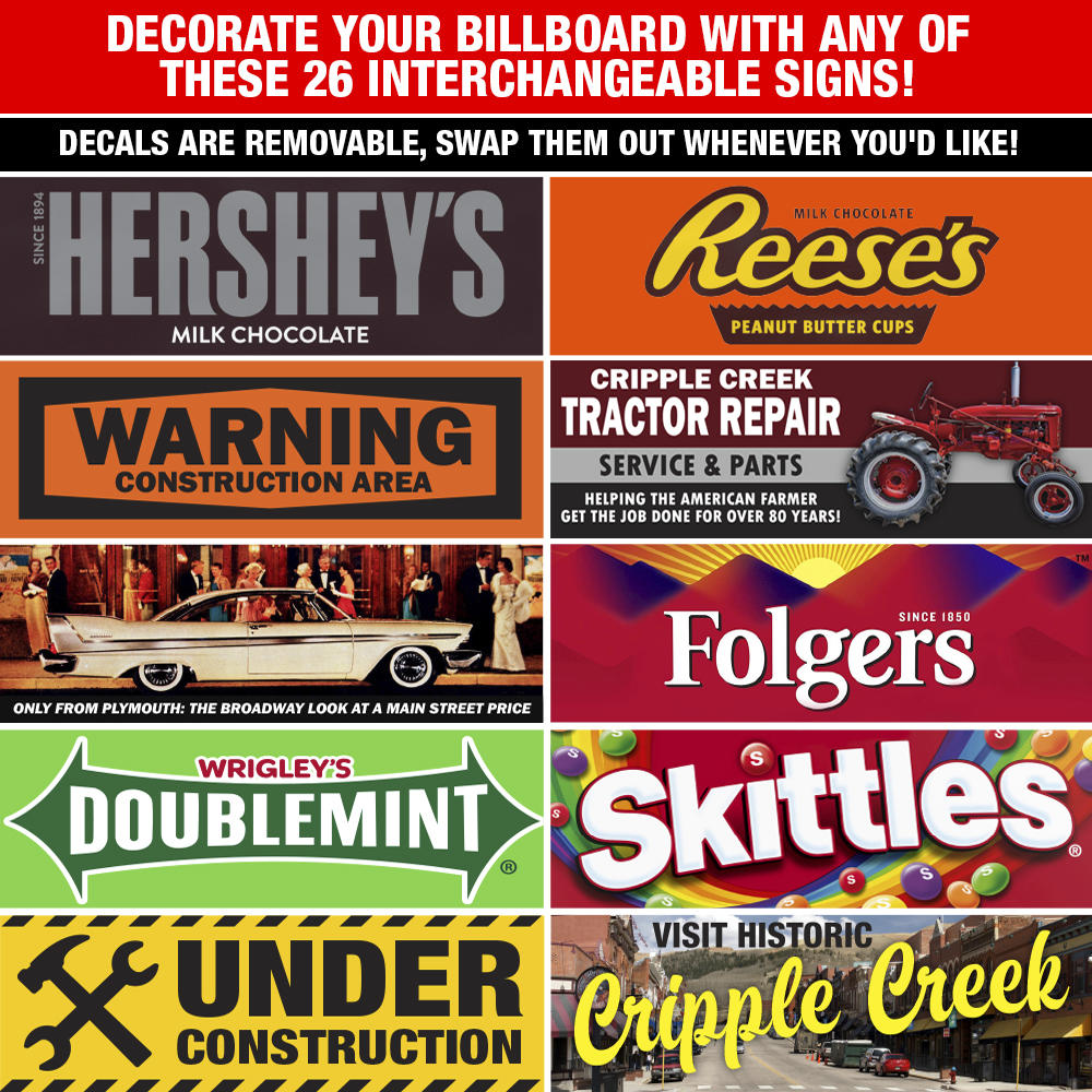Menards 275-9029 Lighted Billboard w/ 26 Interchangeable signs O SCALE