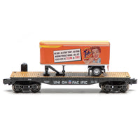 Menards 275-9386 Union Pacific UP 2-Piece 10-1/2" Flatcar with 1954 GMC Tide Tractor & Trailer Set O Scale Limited NEW