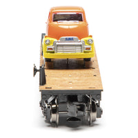 Menards 275-9386 Union Pacific UP 2-Piece 10-1/2" Flatcar with 1954 GMC Tide Tractor & Trailer Set O Scale Limited NEW