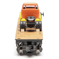 Menards 275-9386 Union Pacific UP 2-Piece 10-1/2" Flatcar with 1954 GMC Tide Tractor & Trailer Set O Scale Limited NEW