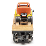 Menards 275-9386 Union Pacific UP 2-Piece 10-1/2" Flatcar with 1954 GMC Tide Tractor & Trailer Set O Scale Limited NEW
