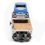 Menards 275-9392 Norfork Southern NS 2-Piece Flatcar with 1954 GMC Wrangler Tractor & Trailer Set O Scale NEW limited