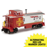 Menards 275-9440 Santa Fe Warbonnet Caboose with Lights O SCALE NEW