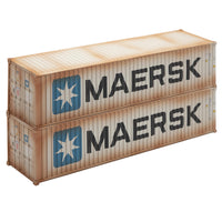 Menards 275-9450 Maersk 40-Foot Weathered Containers (2-Pack) O Scale limited NEW