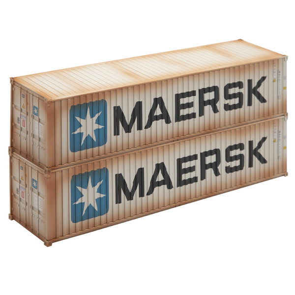 Menards 275-9450 Maersk 40-Foot Weathered Containers (2-Pack) O Scale limited NEW