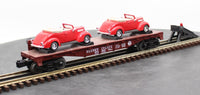 MTH Railking 30-76380 Pennsylvania RailKing Flat Car w/(2) '37 Ford V8 Convertibles O SCALE Used Excellent