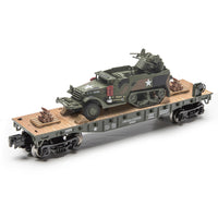 Menards 279-3384 10-1/2" O Gauge Military Flatcar with Half Track O Scale NEW