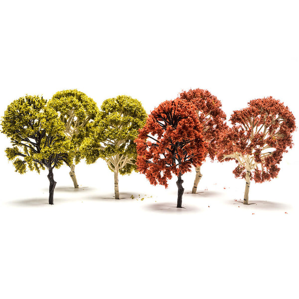 Menards 279-3637 5-1/2" fall-colored trees pack of 6 O SCALE NEW