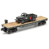 Menards 279-9433 Army Flatcar with 1947 Power Wagon  NEW