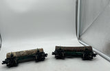 Lionel 6-29449-2 TWO Weyerhaeuser Timber Skeleton Log Cars (177 176) O SCALE Used Excellent No Box