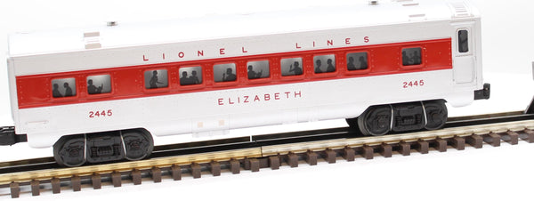 LIONEL LL Elisabeth Streamline Coach-Red Stripe Illuminated Passenger Car 6-2445 O SCALE Like New