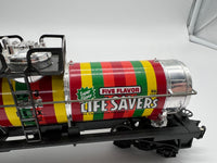 Lionel 6-9278 Life Savers chrome single dome tank car O scale Used Excellent as is