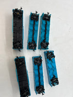 SET OF 6 THE ROCK ROCK ISLAND BLUE CARS LATCH COUPLERS HO SCALE AS IS Used Excellent No Box