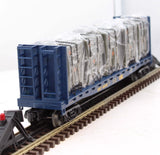 MTH Railking 30-76602 CSX RailKing Flat Car - w/Bulkheads & LCL Containers O SCALE Like New