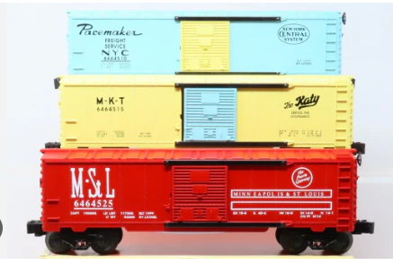 Lionel 6-29267 sealed 6464 series viii boxcars Minn & St. Louis, MKT, NYC  3 pack  O SCALE NEW