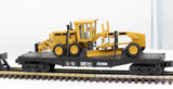 MTH Railking 30-7673 Caterpillar Flat Car - CAT w/Road Grader #252000 O SCALE Used Excellent