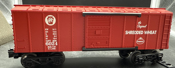K-Line K-515505 Pennsylvania Railroad PRR Boxcar Nabisco Shredded Wheat #6024 Used Excellent