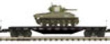 MTH Premier 20-90545C Chesapeake & Ohio 50-Ton 41' Wood Flat Car w/Sherman Tank Load O SCALE NEW