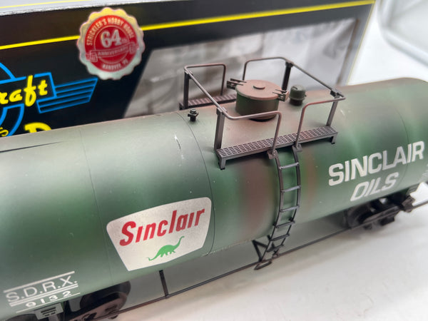 Weaver U1334LD Sinclair Oils 9132 40' Tank Car 3 RL O SCALE WEATHERED AS IS Like New
