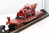 MTH Railking 30-76403 Union Pacific Flat Car w/'23 Maxim C1 Fire Truck O SCALE Like New
