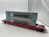MTH 20-95174 Northwestern Oklahoma Husky Stack Intermodal Car w Maersk Containers O SCALE NEW Damaged Box