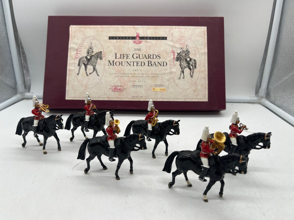 WILLIAM BRITAIN WB0443 THE LIFE GUARDS MOUNTED BAND LIMITED EDITION SOLDIERS COLLECTIBLE SET  Like New