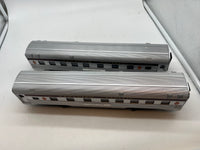 K-Line k-4618a Canadian Pacific CP Aluminum Passenger cars 15" 2 pack w/ streamlighting O SCALE Like New