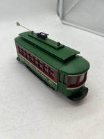 MTH Green Christmas Trolley O SCALE Used Excellent No Box