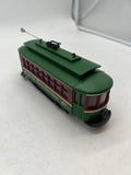 MTH Green Christmas Trolley O SCALE Used Excellent No Box