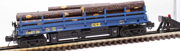 MTH 20-98591 Premier CSX Operating Log Dump Car O SCALE Used Excellent Damaged Box