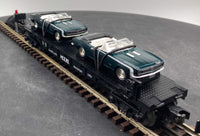 MTH Railking 30-7670 MTH Transport Flat Car w'67 Camaros O SCALE NEW