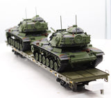 MTH Premier 20-92282B U.S. Army 60 Flat Car w/(2) M60 Tanks O SCALE NEW