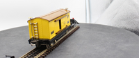 MTH Tinplate 10-1042 Boxcar yellow & brown roof with brass trim O SCALE Like New