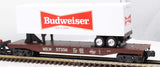 K-Line K691-5601 Milwaukee Flat car #57356 w/Budweiser Trailer O SCALE Like New