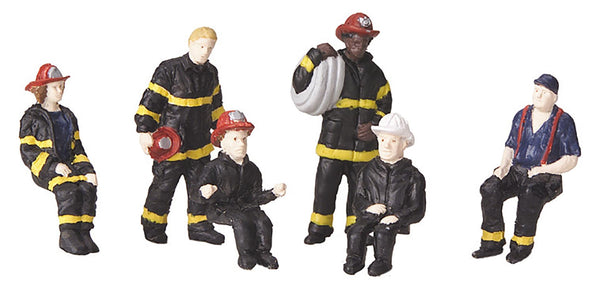 MTH Railking 30-11046 Fire House Employees 6-Piece Figure Set O SCALE NEW