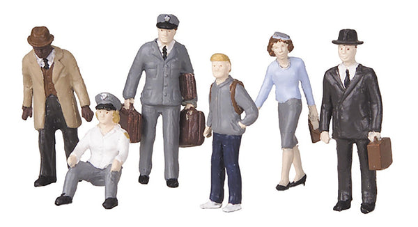 MTH RailKing 30-11048 Bus Station Employees and Patrons 6-Piece Figure Set #4 O SCALE NEW