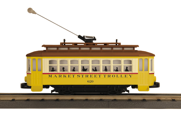 MTH Railking 30-5201 Market Street Bump-n-Go Trolley #620. O SCALE NEW